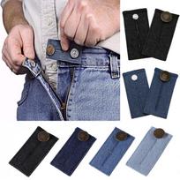 2 vnt. Unisex Sijono Kelnės Džinsų Juosmens Plėtiklis Reguliavimas Juosmens Diržo Prailgintojas Mygtukas Elastingas Diržas Prailginimo Sagtis Drabužio Aksesuaras 2pcs black