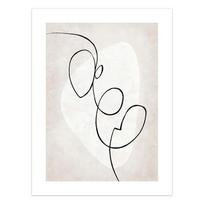 Abstraktus linijų figūros plakatas Sienų menas Drobės spaudinys Tapyba Minimalistinis Retro Juodai baltas Namų dekoras Miegamojo fonas Paveikslai 21x30cm No Frame