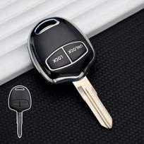 TPU automobilio raktų dėklo dangtelis, skirtas Mitsubishi Evolution Lancer EX Grandis Outlander Triton Pajero ASX 2 3 mygtukais apsaugotas pultelis 2 Buttons Black