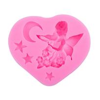 Silicone Mold Violin Angel Star Moon Flip Sugar Liquid Silicone Chocolate Aroma Handmade Soap Clay Mold rožinė