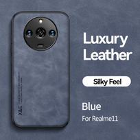 KEYSION Prabangus Retro odinis dėklas, skirtas Realme 11 Pro 5G minkštas silikonas + PC smūgiams atsparus telefono dangtelis, skirtas OPPO Realme 11 Pro+ Plus for Realme 11 mėlyna
