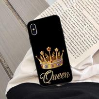 Prabangus Crown telefono dėklas, skirtas iPhone XS MAX XR X 7 8 6 11 12 13 Plus King Queen Minkštas galinis dangtelis, skirtas Samsung S10 Note8 iphone 11pro Max
