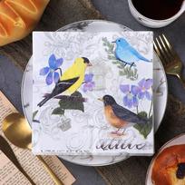 Vienkartinė vakarėlio servetėlė, dvisluoksnė 20 vienetų / pakuotė paukščių ir gėlių atspaudai 20Pcs