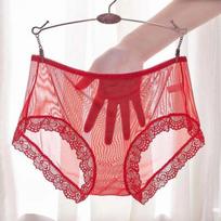 Kelnaitės, skirtos moteriškam apatiniam trikotažui Seksualios nėriniuotos, kvėpuojančios minkštos moteriškos kelnaitės Kelnaitės Seksualios permatomos moteriškos apatinės kelnaitės XXXL raudona