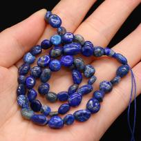 Natūralaus akmens karoliukai 9–8 mm Lapis lazuli netaisyklingi laisvi karoliukai, skirti „pasidaryk pats“ papuošalams gaminti, karoliai, apyrankės, auskarai, aksesuarai 6-8mm