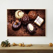Šokoladiniai Choco Saldainiai Drobės Tapyba Riekalų Plakatai ir Spaudiniai Sienos Menas Desertinei Parduotuvei Kavinės Sienų Dekoras Svetainės Dekoras 21x30cm No Frame black
