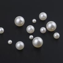 Dramblio kaulo baltumo ABS apvalūs perliniai karoliukai be skylutės drabužių, skrybėlių, plaukų segtukų dekoravimui 4mm, 5mm, 6mm, 8mm, 10mm 4mm - 500pcs