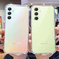 Skaidrus dėklas, skirtas Samsung Galaxy A34 5G 6,6  SM-A346E, A346 Storas smūgiams atsparus minkštas silikonas telefono permatomas galinis dangtelis A 34 For Galaxy A34 5G gryna
