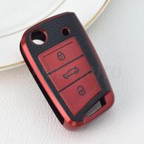 TPU odinė automobilio raktų dėklo dangtelio nuotolinė apsauga VW Volkswagen Golf 7 MK7 Tiguan MK2 SEAT Ateca Leon FR 2 Ibiza Skoda Octavia A7 raudona