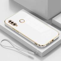 Huawei P30 lite dėklas Huawei P30 lite telefono dėklas MAR-LX1A MAR-LX3A MAR-LX2J dėklas prabangus kvadratinis padengimas smūgiams atsparus galinis dangtelis Huawei P30 lite&Case & Strap sniego baltumo spalva