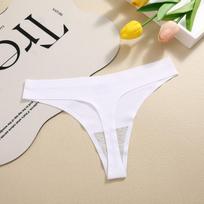 FINETOO  1Pcs Women   Low-Waist Thong Seamless G-String Bikini Panties Soft and Comfortable S balta