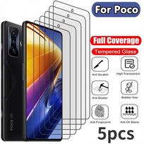 5Pc Protective Glass for Poco X3 Pro X3 NFC M5S M5 Film Screen Protector for Xiaomi Poco F3 F4 GT F2 Pro M3 M4 X4 Pro 5G Glass Xiaomi Mi 9 SE gryna