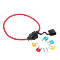 Automobilių automobilių linijinis mini saugiklių laikiklis 12V 30A su 6 saugikliais