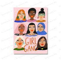 Feministiniai mergaičių galios plakatai Sienų meno spaudiniai Paveikslai Būkite malonūs visiems Rūšims Citatos Drobės tapyba svetainei Namų dekoravimas 21x30cm No Framed raudona