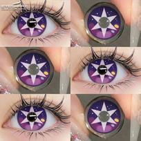 Eyeshare Cosplay spalvoti kontaktiniai lęšiai akių makiažui Helovino violetiniai lęšiai geltoni kontaktiniai lęšiai akių kosmetikos anime priedai