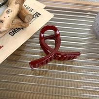 Red Hair Claw Clips Women Girls Large Geometric Acrylic Crab Hair Clamps Elegant Barrettes Clips Female Fashion Hair Accessories 5.8*8cm