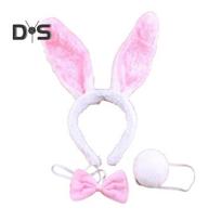 Gyvūnų kostiumo ausys su uodega, uodega, peteliškės rinkinys mažiems vaikams ir vaikams Reguliuojamas pliušinis gyvūno kostiumas Helovino Cosplay pasirodymui Rabbit