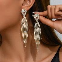 Temperament retro jewelry fashion bride Joker Earrings studded tassel earrings auksas