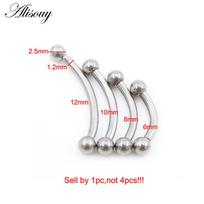 Alisouy 1 vnt. G23 titano nosies žiedas, lenktas antakio štangos auskaras, ausies tragus, ausies kremzlės (helix, daith) auskaras, kūno papuošalas 1.2x6mm