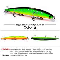 12.5cm 16g Lure Biomimetic Bait, Perch Feeding, Sea Fishing, Plastic Hard Bait, Submerged Minnow Lure, Fake Bait Color A