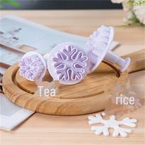 Sniego dribsnių fondanto formelių rinkinys (3 pakuotė) – Kalėdinių sausainių ir pyragų kepimo įrankiai 3-piece set of coarse snowflakes