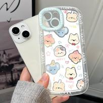 Mobiliųjų telefonų dėklai iPhone 11 13 XR 15 Pro Max 12 14 Pro Max dėklas iPhone 16 7 Plus 8 Plus XS Max Animacinis raštas Apsauga nuo kritimo Atspari smūgiams iPhone 6&6s balta