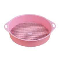 Soil Sifter 3mm PP Tetragonum Hole Soil Sifter Portable Soil Sifter Screen Filtering Earth and rožinė