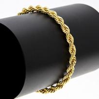 Paauksuota 18K paauksuota 3 mm storio pintos grandinėlės vėrinys ir apyrankė, porų stilius