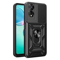 Šarvuotas dėklas TCL 50 SE 40 SE 4G dangtelis, objektyvo apsauga su žiedu, magnetinis laikiklis, Coque Fundas TCL 40 SE juoda