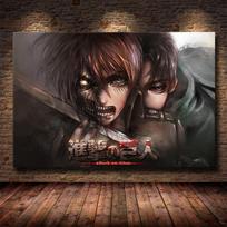 Anime Tapyba Ataka prieš Titanus Spaudinys Skandinaviško Stiliaus Sienų Menas Paveikslas Drobė Tapyba Plakatas Modulinis Svetainei Namų Dekoravimas Be Rėmo 21*30cm No Frame
