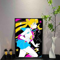 S-Sailor M-Moon Plakatas Sienos meno spaudinys Plakatas Dekoratyvinė freska Modernus namų dekoras Gimtadienio dovana Be rėmo Drobė Garažo kambarys 21cm×30cm NoFrame