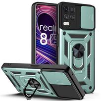 For OPPO Realme 8 5G Case Magnetic Car Holder Ring Shockproof Armor Back Cover For Realme 8i 8 Pro C20 C11 Stand Phone Cases For Realme 8 5G žalia