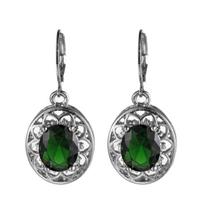 Earring Women Fashion Texture Cute Fine Jewelry Silver Color Lovely Carved Rose Red Stone Earrings MIT raudona