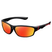 Polarized Wraparound Sports Sunglasses for Outdoor Activities oranžinė