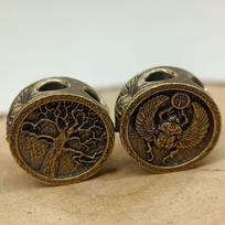 Vabalas Ankh Žalvariniai Peilio Karoliukai Punk EDC Lauko DIY Paracord Austas Dirželis Raktų Grandinėlė Pakabukas Retro Skėčio Virvės Apyrankės Aksesuarai Brass