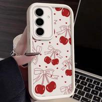 Vyšnių vaisių dėklas Samsung Galaxy S25 S24 Ultra S23 S22 Plus S21 S20 FE A15 A16 A25 A26 A34 A35 A36 A54 A55 A56 5G Telefonui Capa Coque Galaxy S22 5G