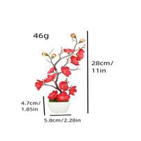 Dvigubas vertikalus raštas Vazonas Žieminis saldymedis Bonsai Dirbtinė slyvos žiedo vazonas Auginimo vazonas raudona