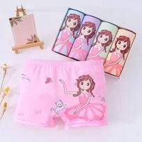 Girl's Cartoon Printed Boxer Shorts, Daily Wear L rožinė