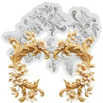 Barokinės silikoninės formos Vytukai Reljefas Slinktis Nėriniai Fondanto forma Tortų dekoravimo įrankiai Keksiukų viršūnėlės Saldainiai Šokoladas Gumpaste forma pilka spalva