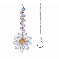Glass Flower Suncatcher Hanging Decoration Indoor Outdoor Garden Car Rearview Mirror Rainbow Maker Floral Hanging Ornament