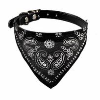 Naminių gyvūnų kačių mažo šuns antkaklis reguliuojamas skara trikampė kaklaskarė bandana rankšluostis juoda