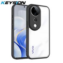 KEYSION Transparent Phone Case for VIVO V40 5G V40 Pro Soft Silicone+PC Clear Shockproof Phone Back Cover for VIVO V40 Pro 5G for VIVO V40 juoda