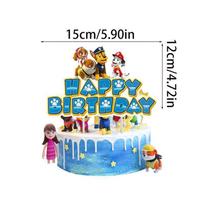 Paw Patrol vakarėlio reikmenys, prabangus gimtadienio dekoracijų rinkinys su balionais ir vėliavėlėmis vaikams 1Pcs Cake Topper