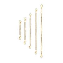 Gold Necklace Extender Chain with Double Lobster Clasp - Multi-Size Adjustable, Handmade DIY Extension. 2in/5cm auksas