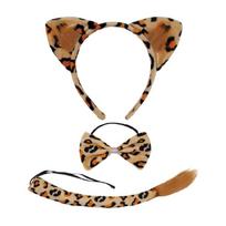 Gyvūnų kostiumas vaikams, leopardų ausys, lankeliai, peteliškė, uodega, snukis, pirštinės 1/3/4/5 vnt.