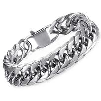 Madingas vyriškas nerūdijančio plieno kvadratinės sagties apyrankė: Šaunus, universalus ir stilingas 17cm Bracelet