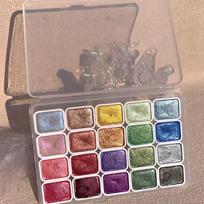 20/24/60 Spalvų Perlamutriniai Blizgūs Akvareliniai Dažai Perlamutrinis Kietas Akvarelinis Pigmentas 20Colors Farbschema 1(1ml