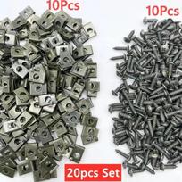 100 vnt.-10 vnt. Mišrios Automobilio Metalo Varžtų Sriegimo Tvirtinimo Klipsas U Tipo Klipsas su Varžtu Antikorozinė Apsauga Klipsas Varžto Sagtis Skardos 10 Set/20 Pcs