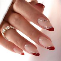 Migdolo formos akriliniai nagų galiukai, klijai dirbtiniams nagams, lipdukai ant nagų, prispaudžiami nagai, dirbtiniai nagai, lipdukai nagams moterims, merginoms 1 beige