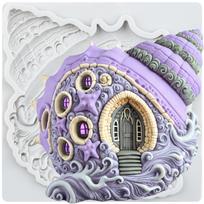 Conch House Silicone Molds Fairy Garden House Fondant Mold Cake Decorating Tools Cupcake Topper Chocolate Candy Craft Gum Paste Polymer Clay pilka spalva